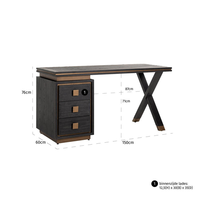 Hunter black rustic desk