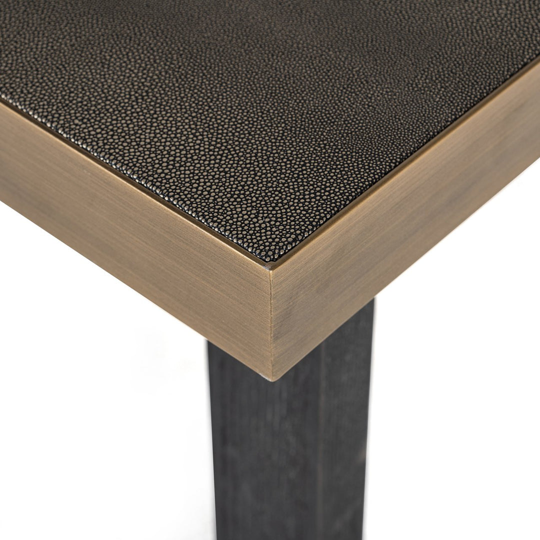 Eettafel Bloomville brass shagreen incl. glass top 200