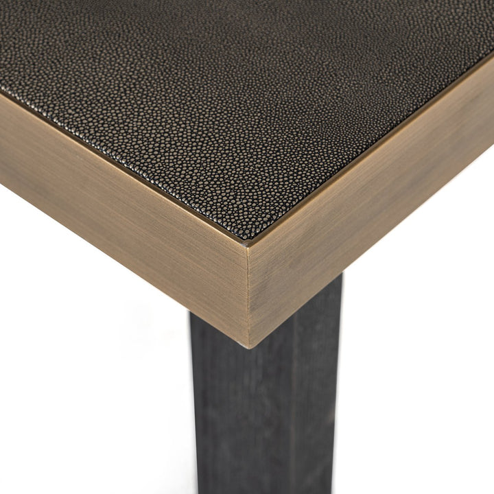 Eettafel Bloomville brass shagreen incl. glass top 200