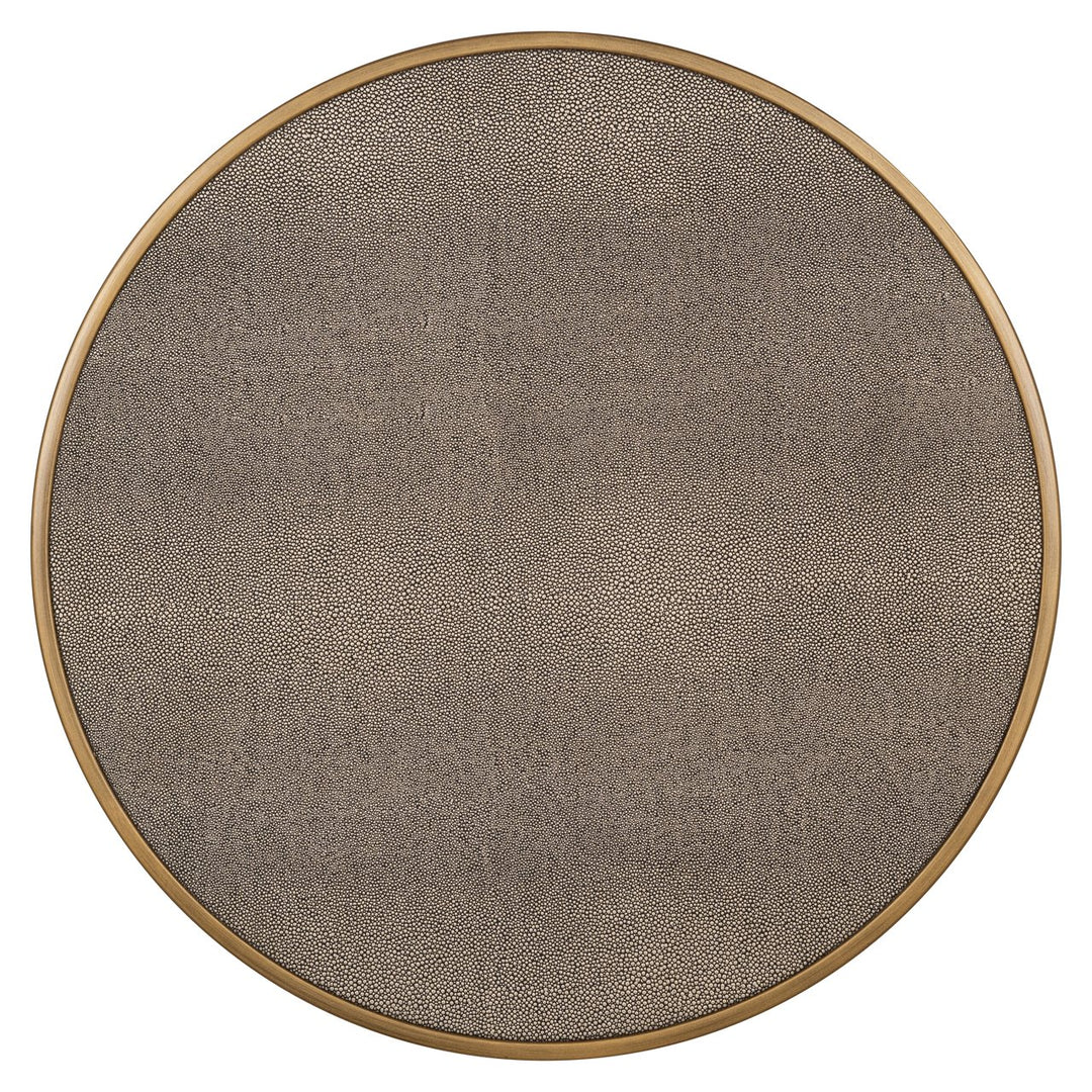 Bloomville brass shagreen side table incl. glass (Set of 2)