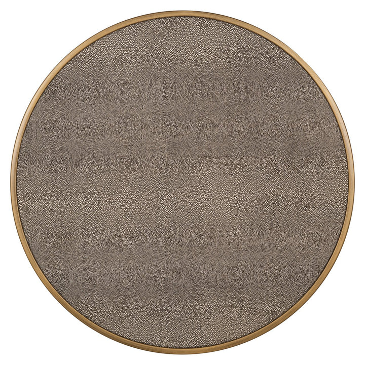 Bloomville brass shagreen side table incl. glass (Set of 2)