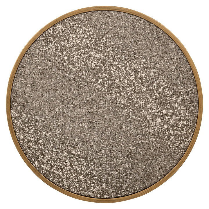 Bloomville brass shagreen side table incl. glass (Set of 2)