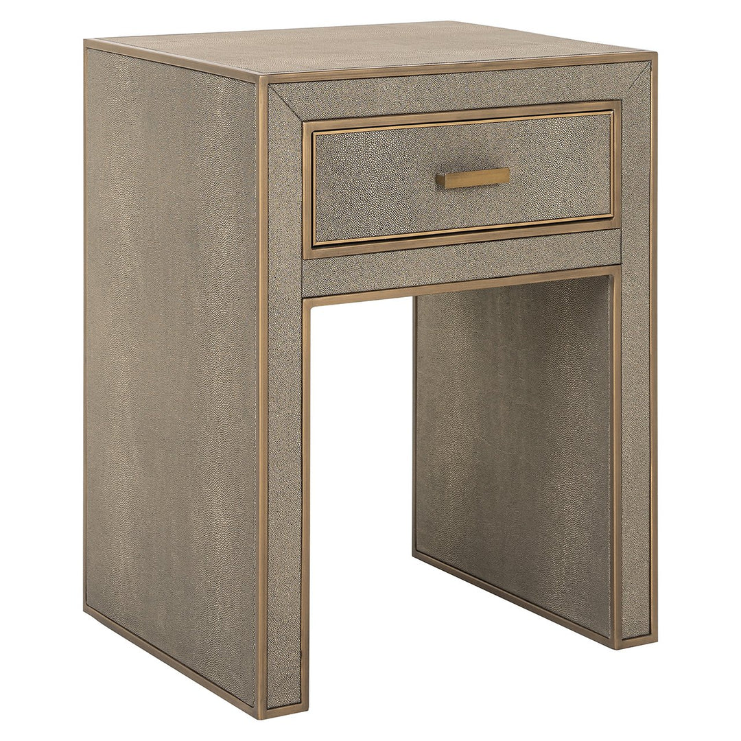 Bedside table Bloomville 1 drawer incl. glass (Brown)