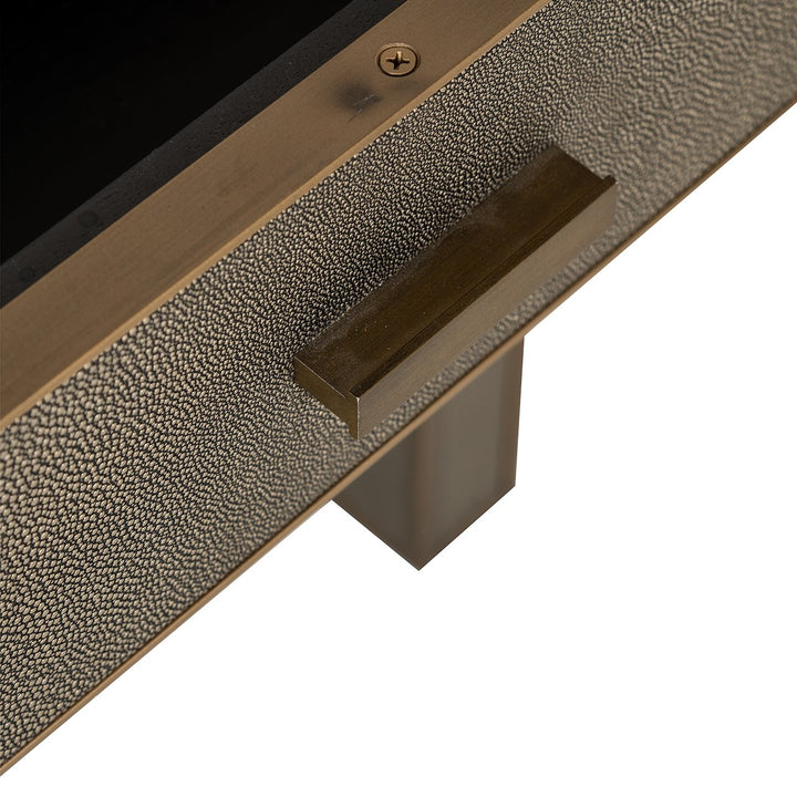 Bedside table Bloomville 1 drawer incl. glass (Brown)