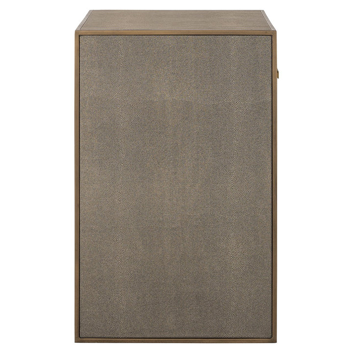 Bedside table Bloomville 1 drawer incl. glass (Brown)