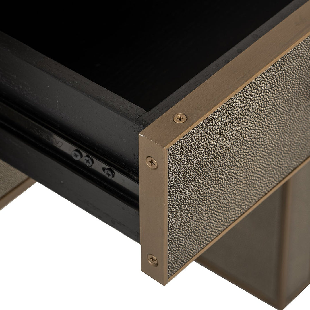 Bedside table Bloomville 1 drawer incl. glass (Brown)