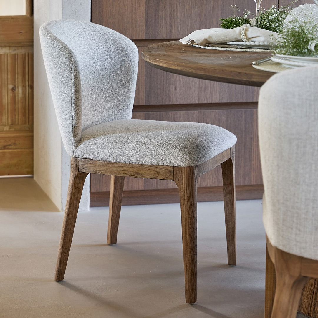 Rivièra Maison Savoy Dining Chair, Rich Tweed Antique White