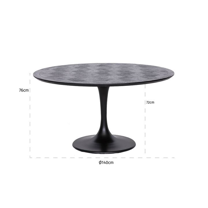 Dining table Blax black 140Ø