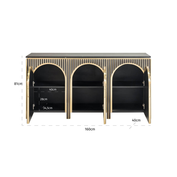 Sideboard Les Arcs brushed gold