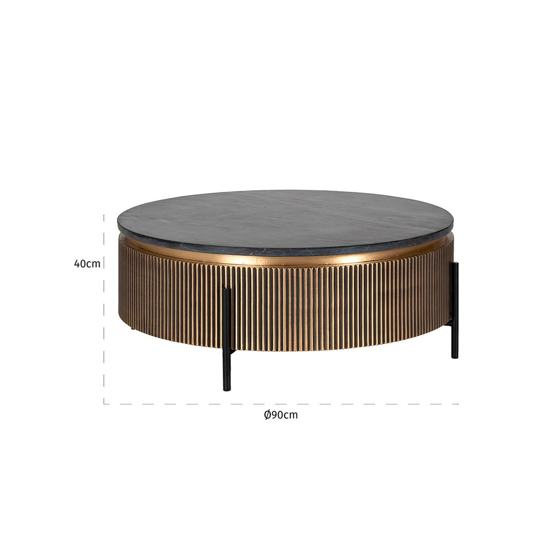 Ironville gold 90Ø coffee table
