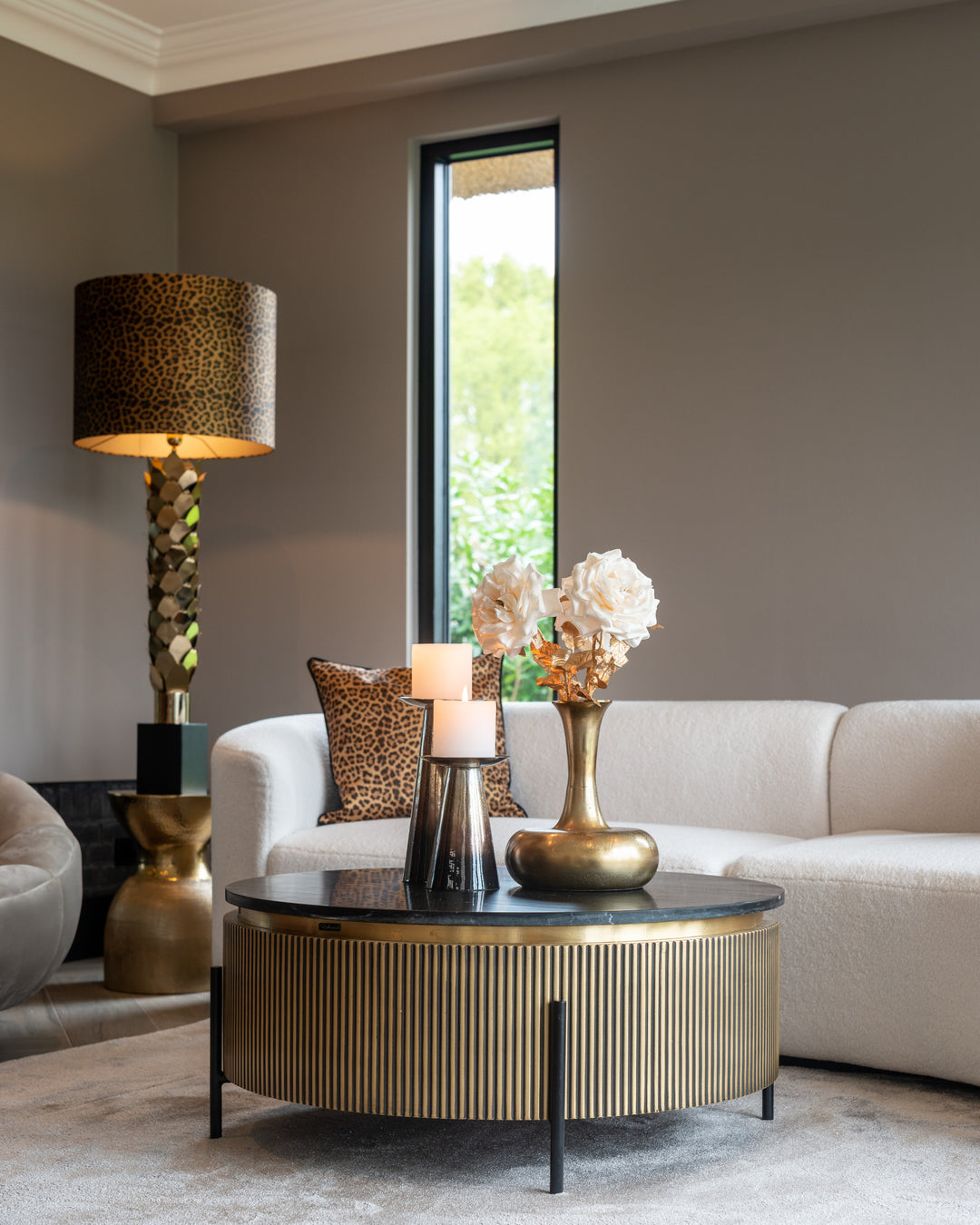 Ironville gold 90Ø coffee table