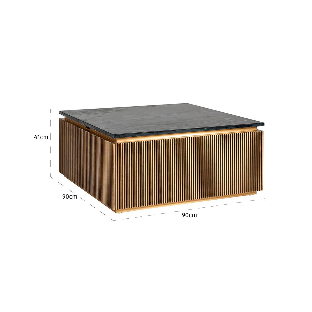 Ironville Gold-Couchtisch 90x90