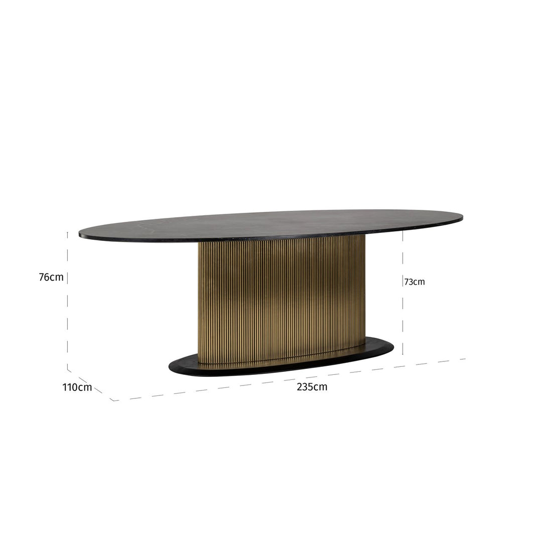 Eettafel Ironville gold oval 235