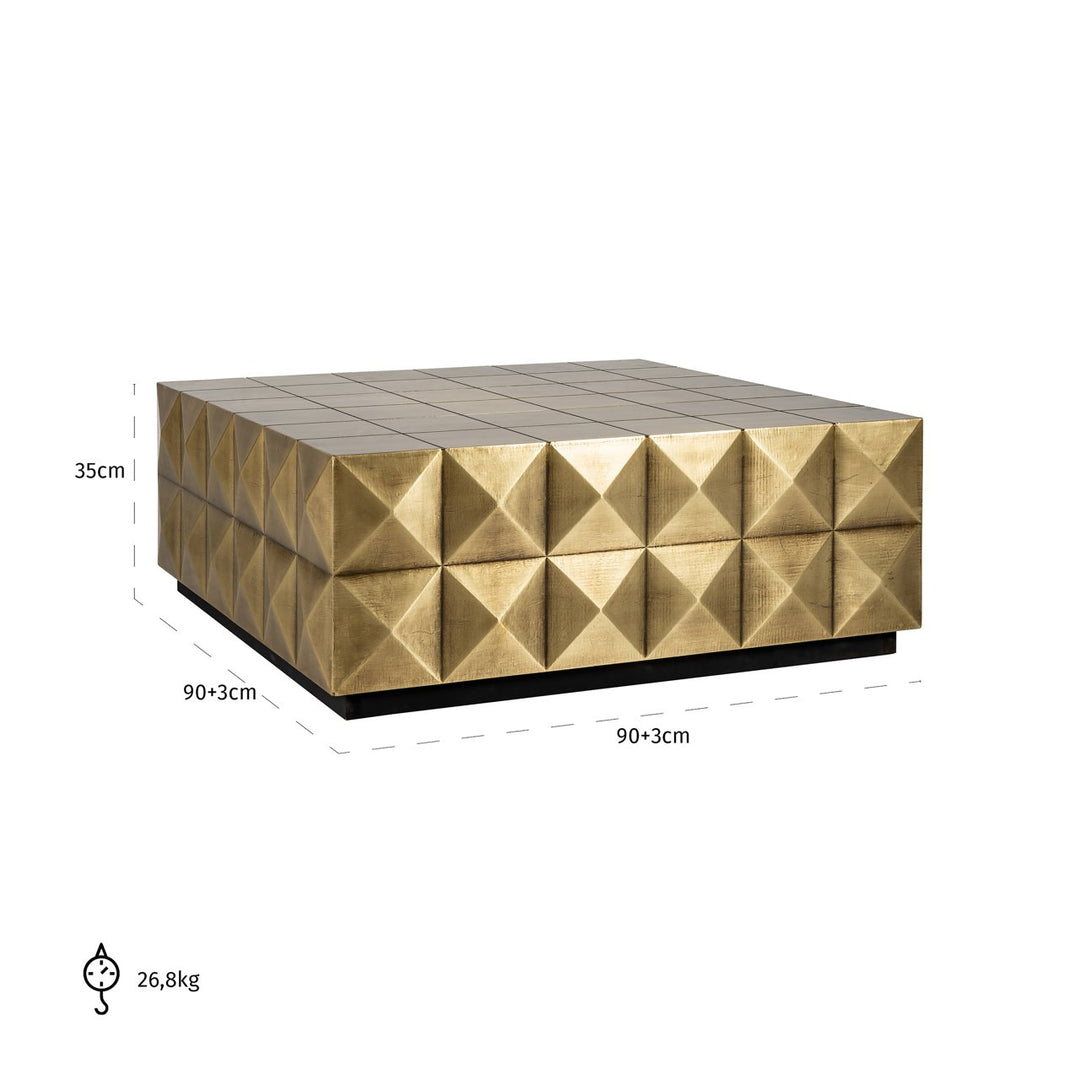 Salontafel Collada brushed gold incl. glass top