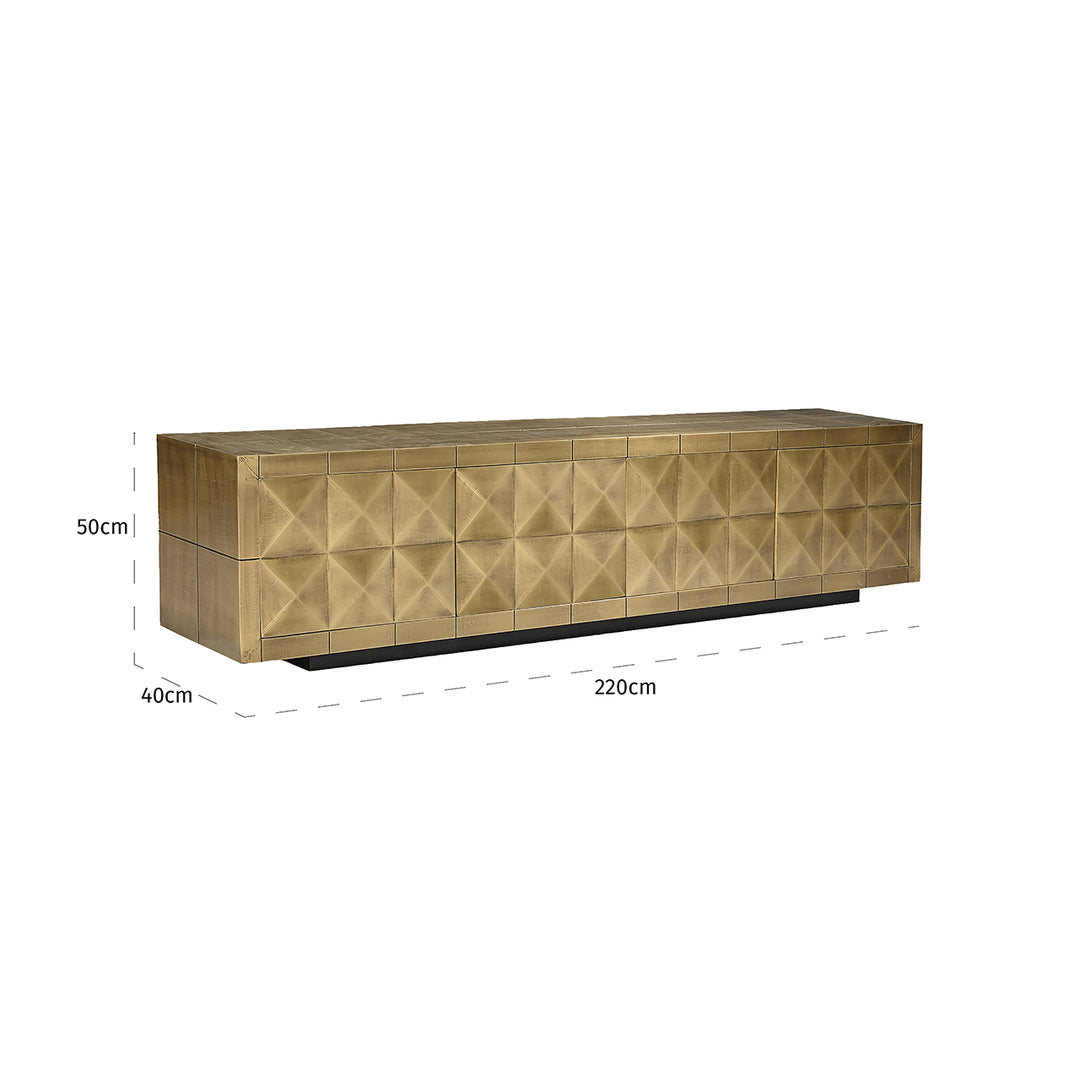 TV-dressoir Collada 4-deuren (Geborsteld Goud)