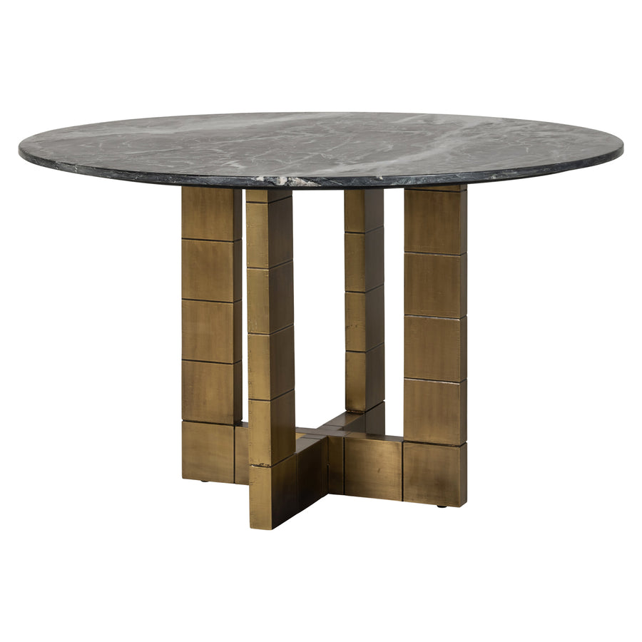Richmond Eettafel Collada Ø 130 cm, zwart en goudkleurig - productweergave | CéJor Wonen
