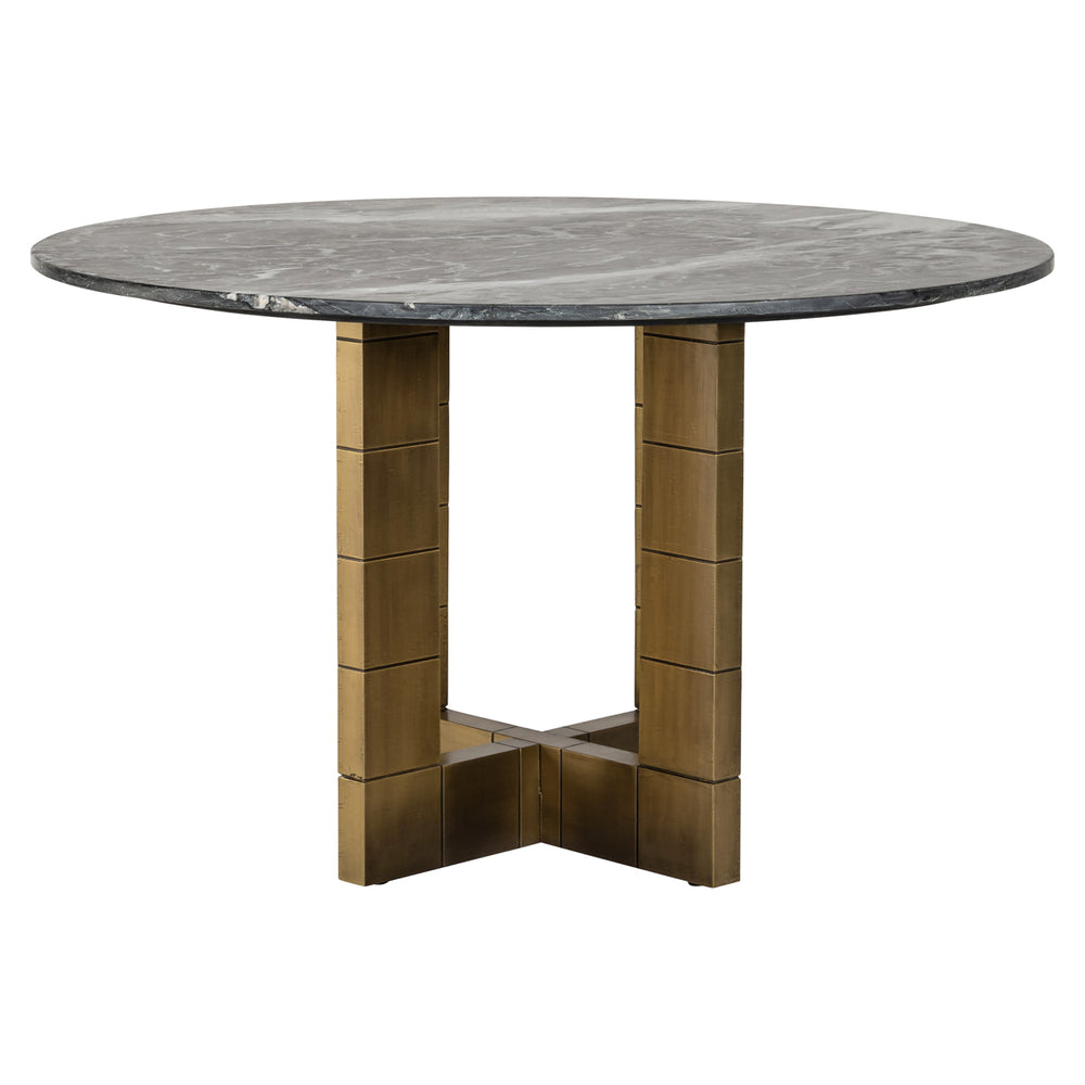 Richmond Eettafel Collada Ø 130 cm, zwart en goudkleurig - productweergave | CéJor Wonen