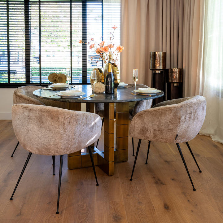 Dining table Collada black/gold 130Ø