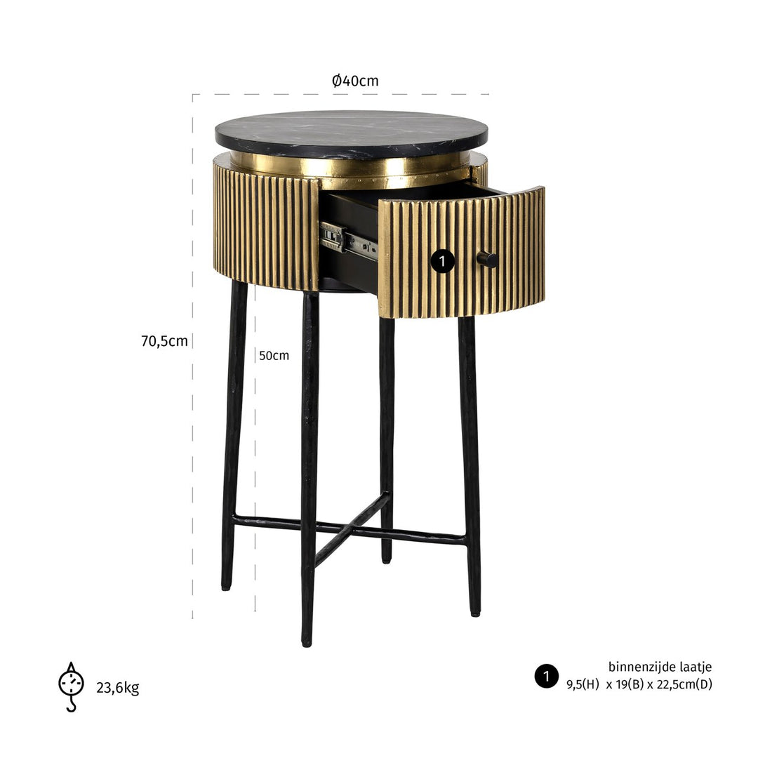 Bijzettafel Ironville gold