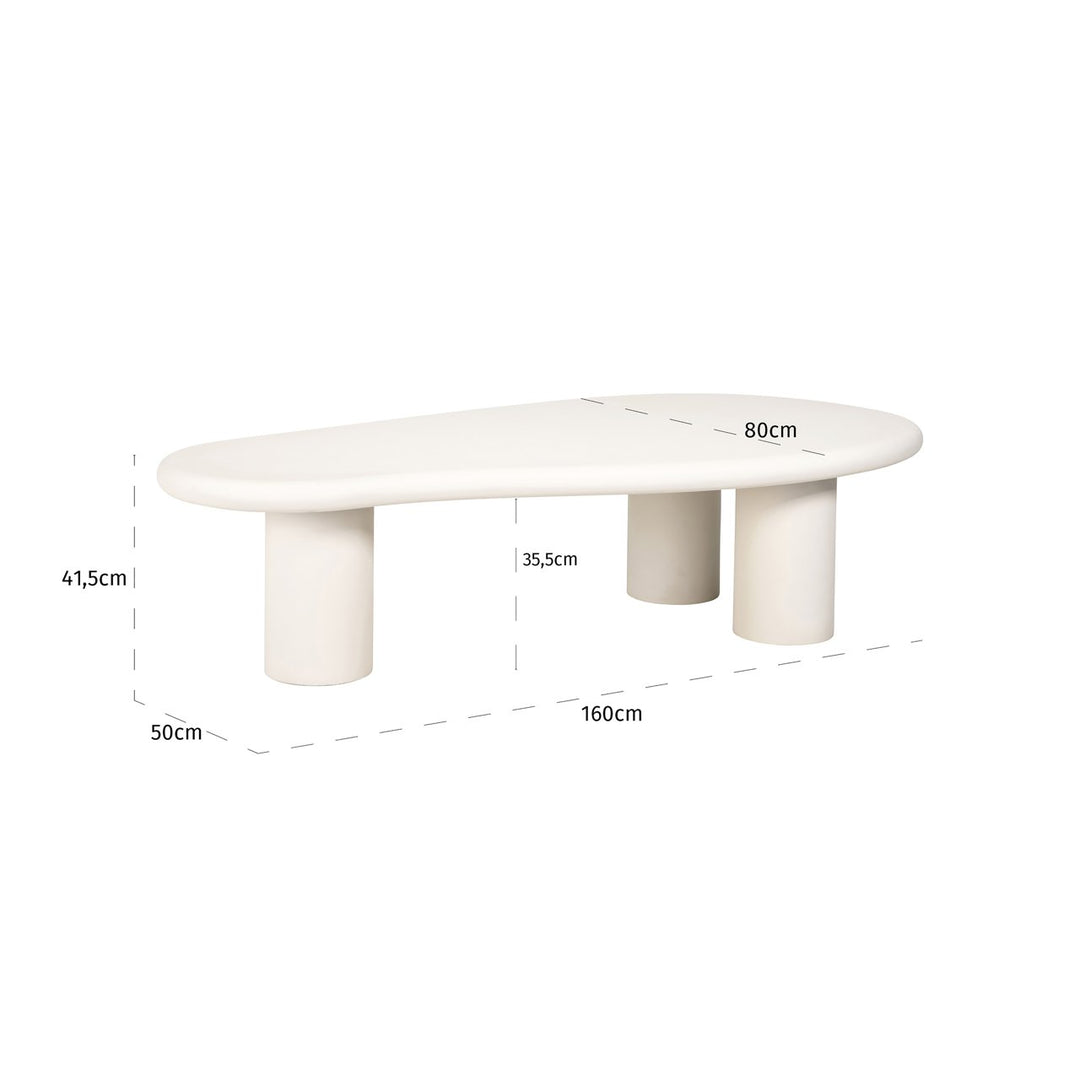 Salontafel Bloomstone white 160x80