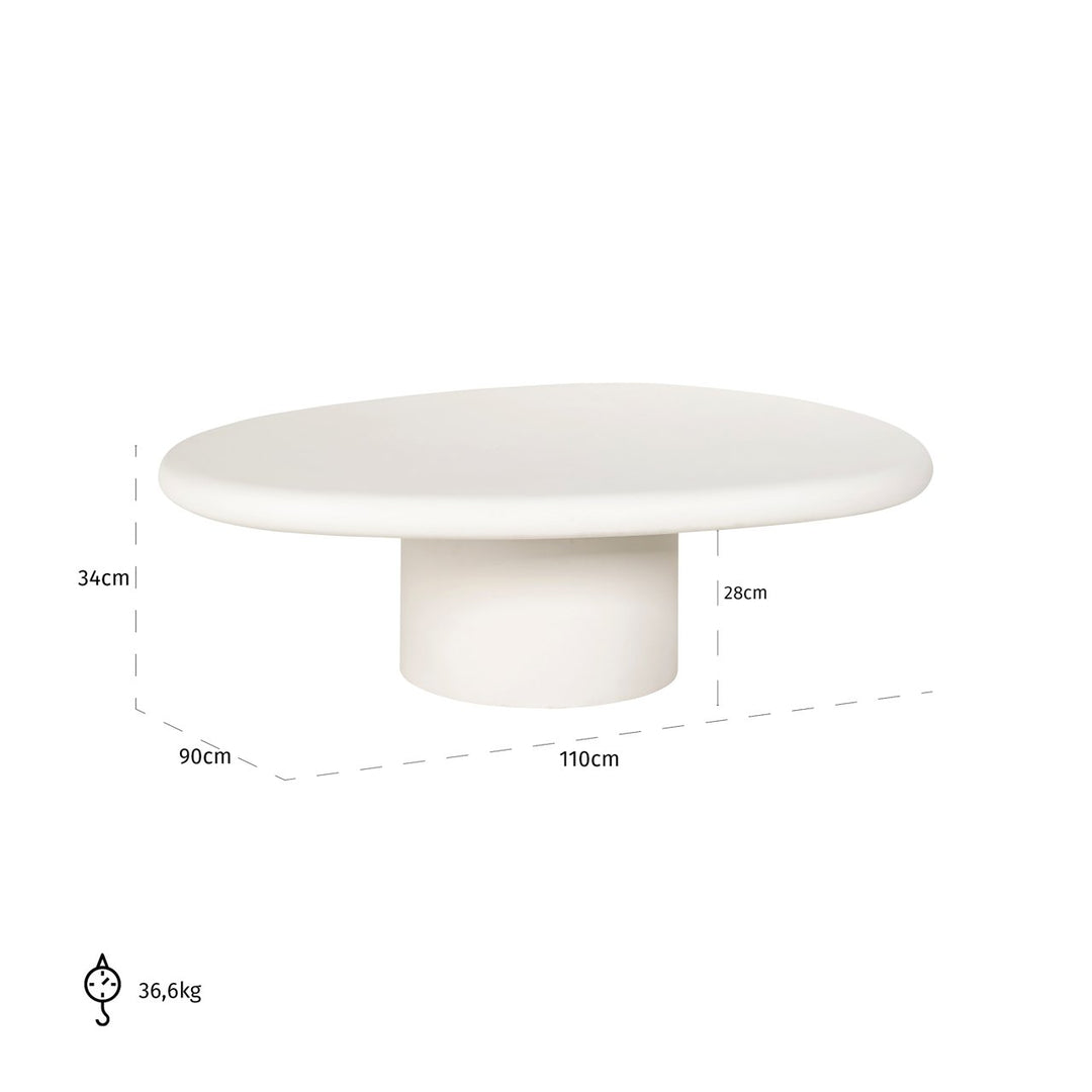Bloomstone white coffee table 110x90