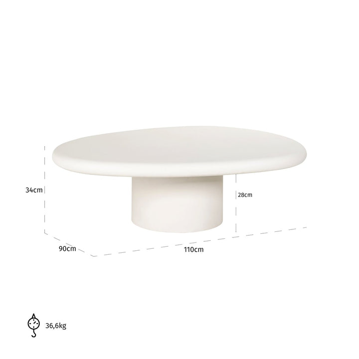 Bloomstone white coffee table 110x90
