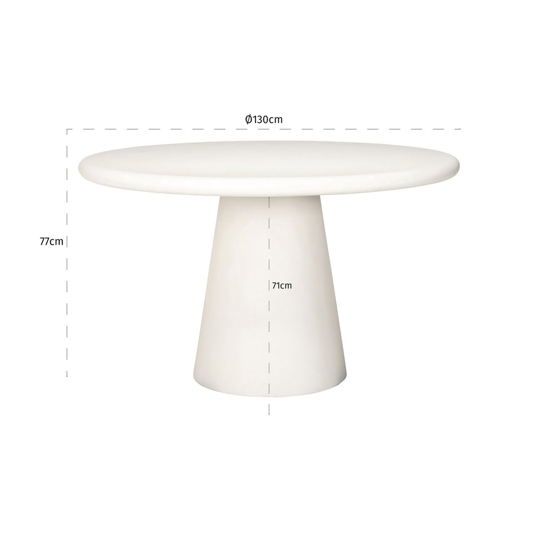 Bloomstone white dining table 130Ø