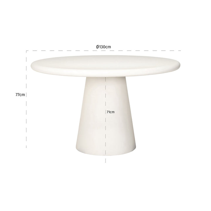 Bloomstone white dining table 130Ø