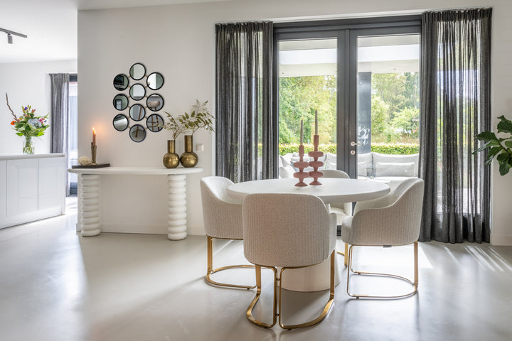 Bloomstone white dining table 130Ø
