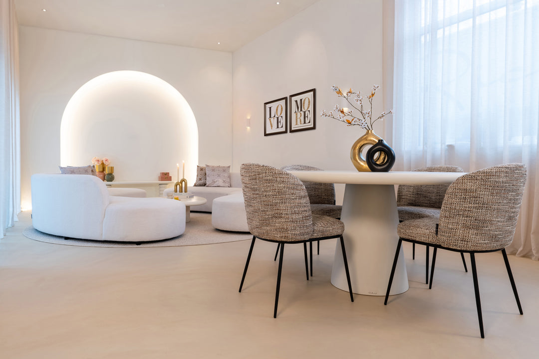 Bloomstone white dining table 130Ø
