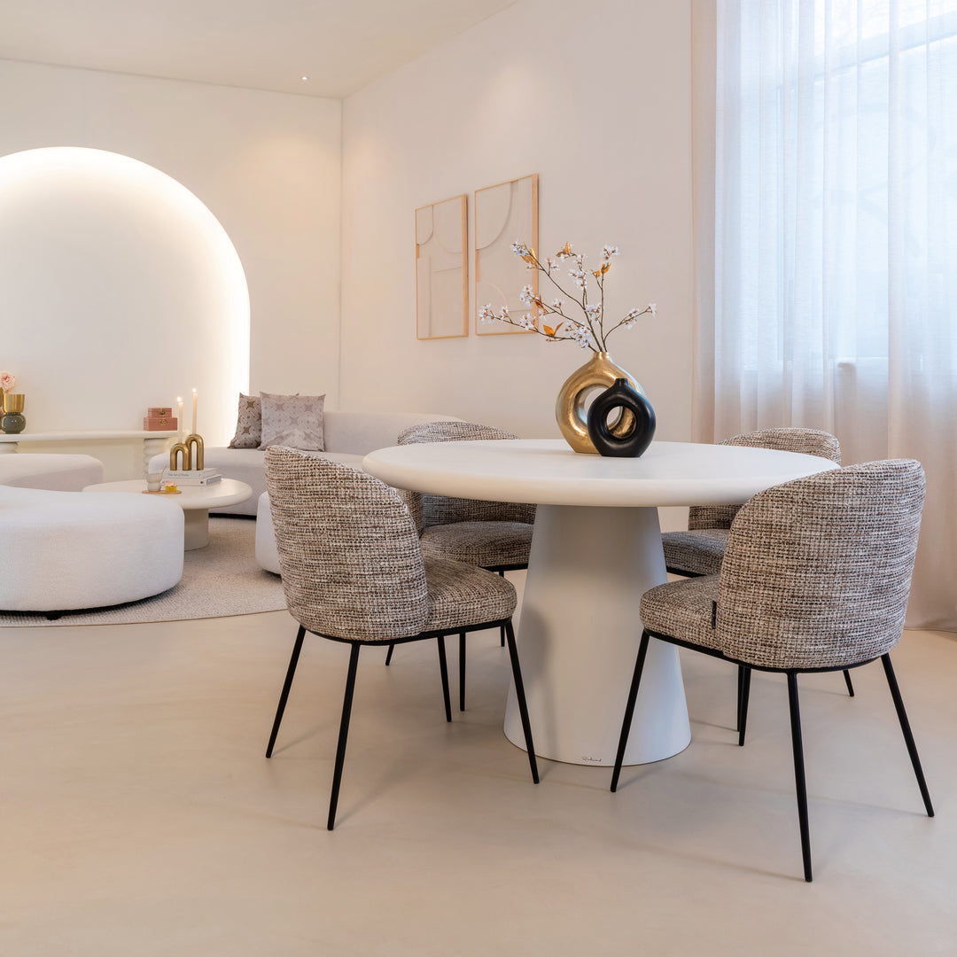 Bloomstone white dining table 130Ø