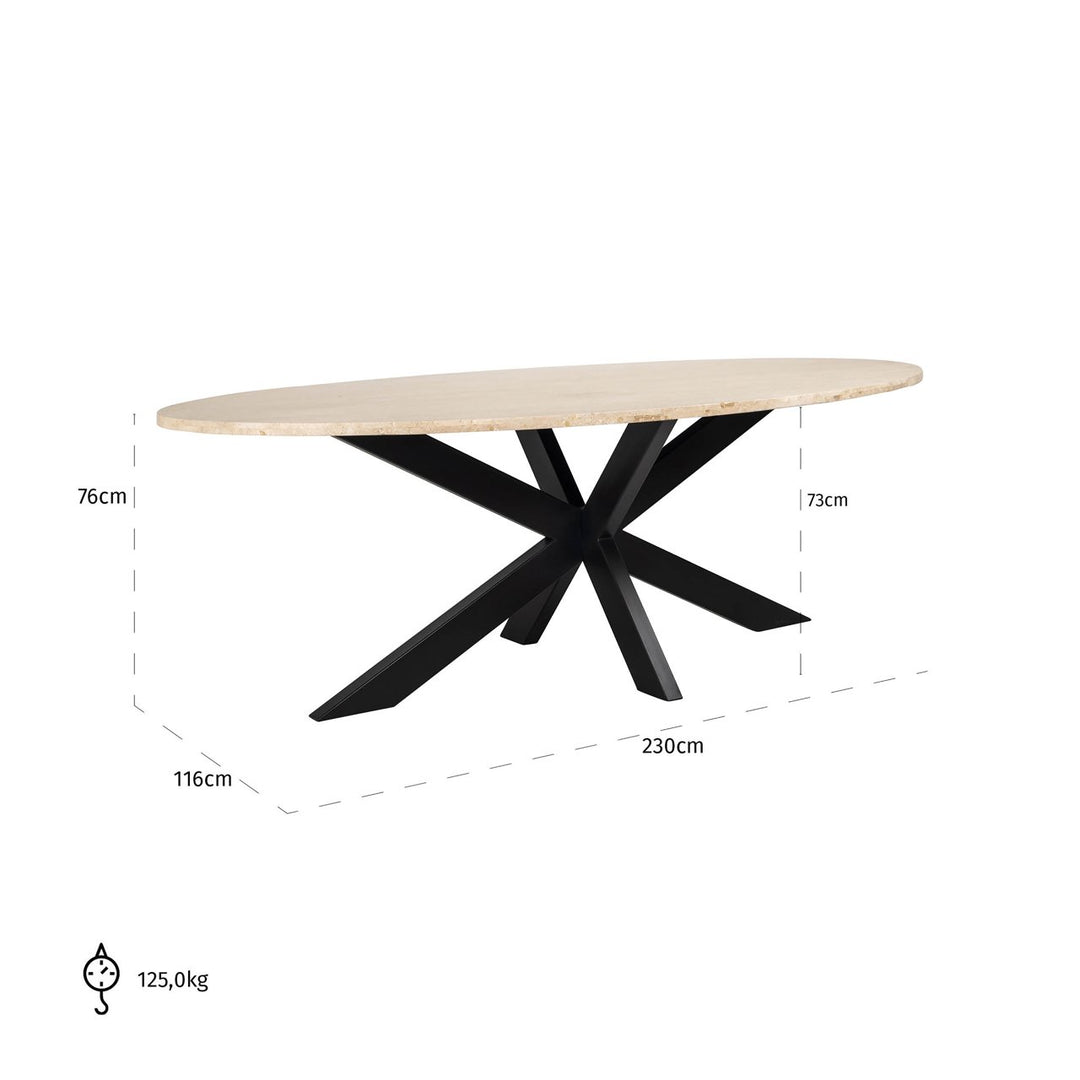 Eettafel Avalon bronze oval 230