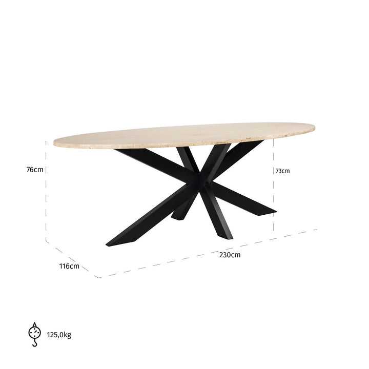 Eettafel Avalon bronze oval 230
