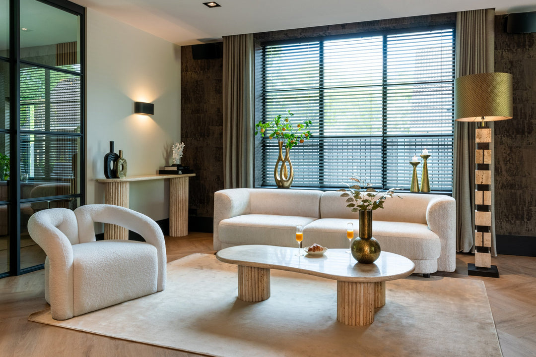 Lounge stoel Dana white furry