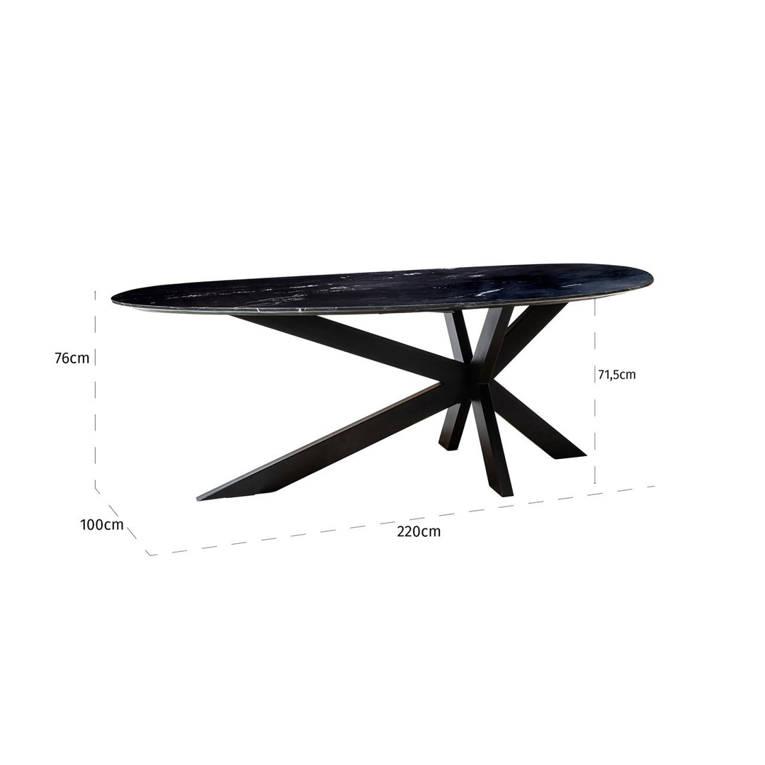 Trocadero black dining table
