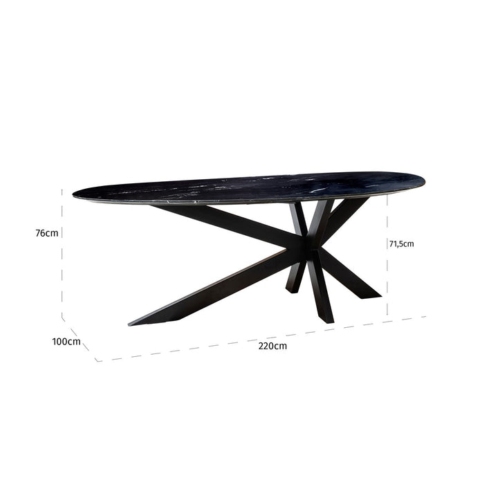 Trocadero black dining table