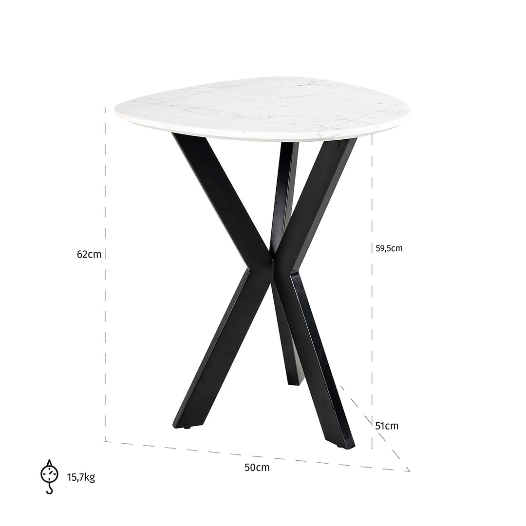 Side table Trocadero white (Black/white)