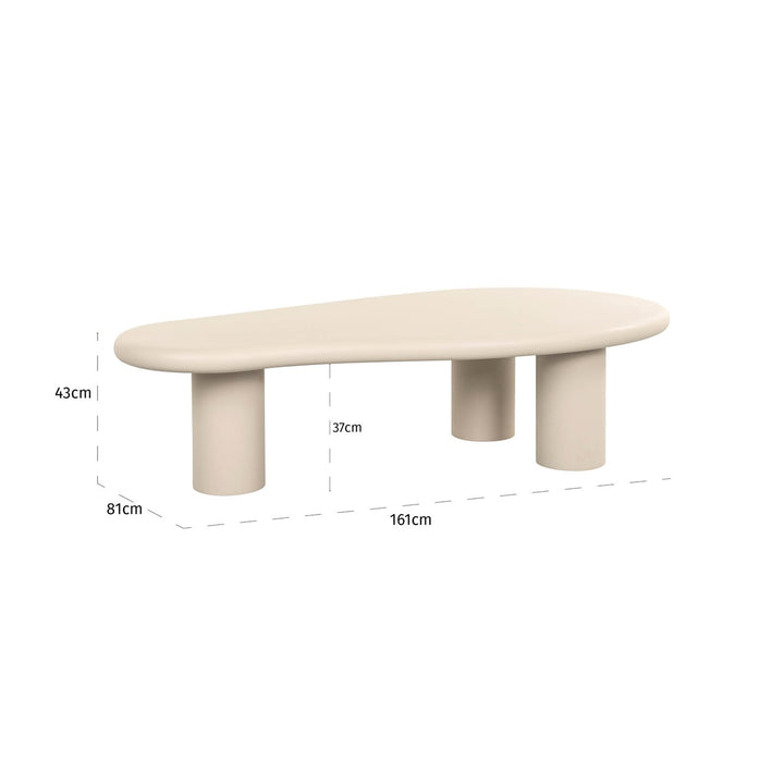 Clayton coffee table beige 160x80