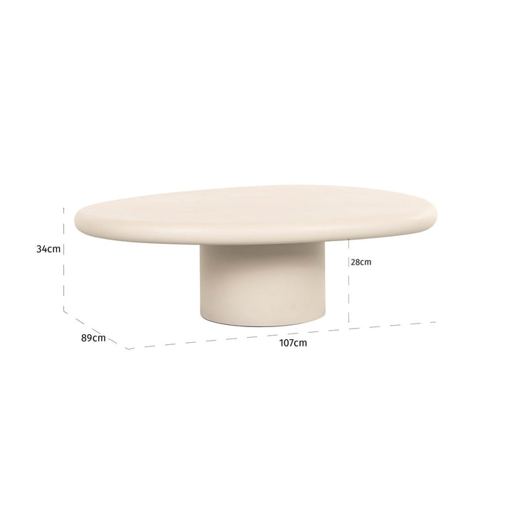Salontafel Clayton beige 110x90
