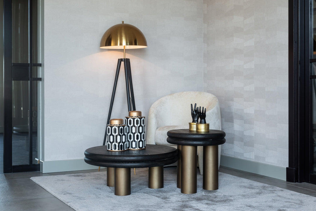 Bijzettafel Macaron black rustic