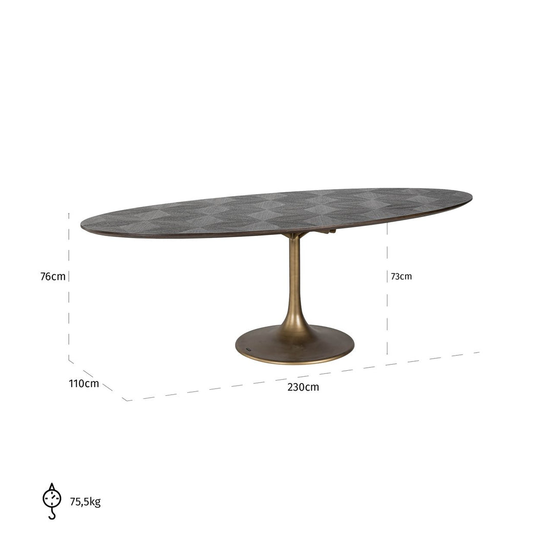 Dining table Luxor brown oval 230