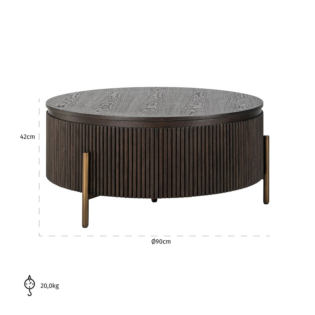 Luxor brauner Couchtisch 95Ø