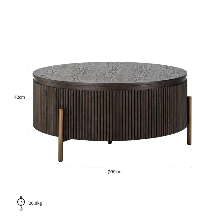 Luxor brauner Couchtisch 95Ø