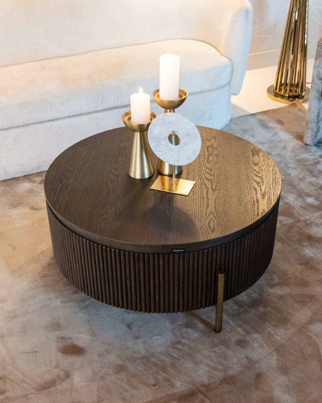 Luxor brauner Couchtisch 95Ø