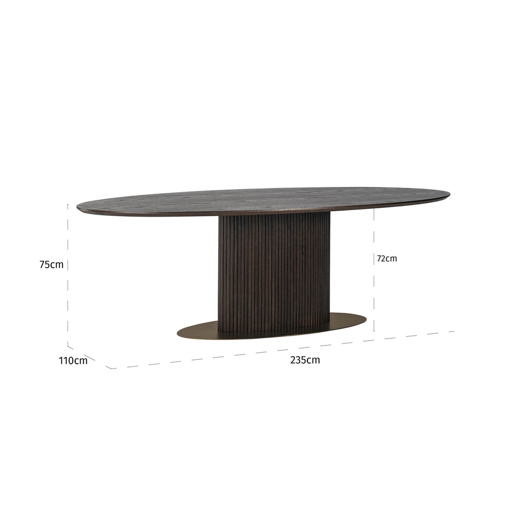Richmond Eettafel Luxor Bruin Ovaal 235cm