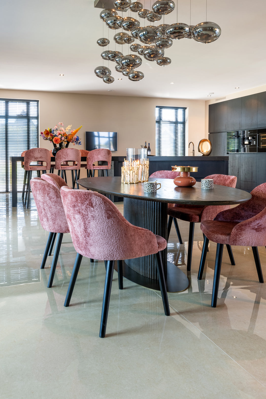 Eettafel Luxor brown oval 235