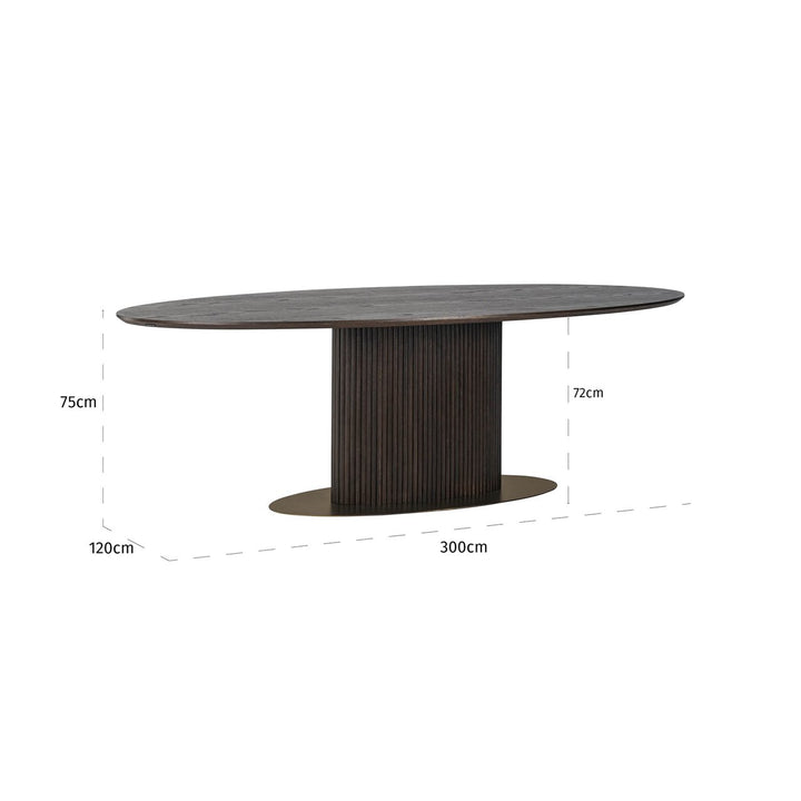 Eettafel Luxor brown oval 300