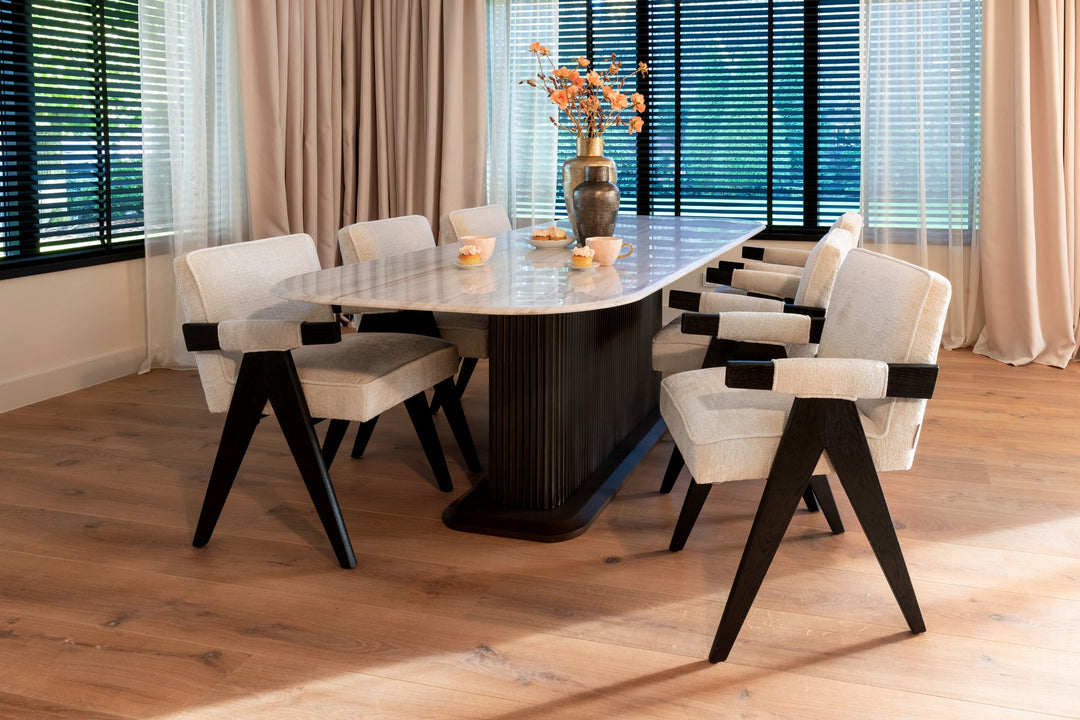 Eetkamerstoel Cooper white chenille