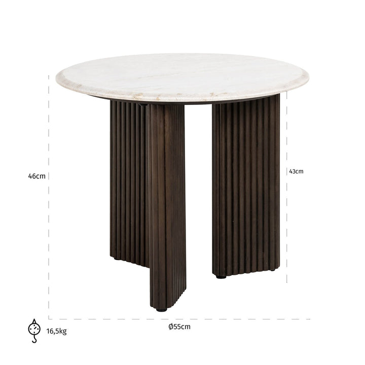 Bijzettafel Mayfield brown 55Ø