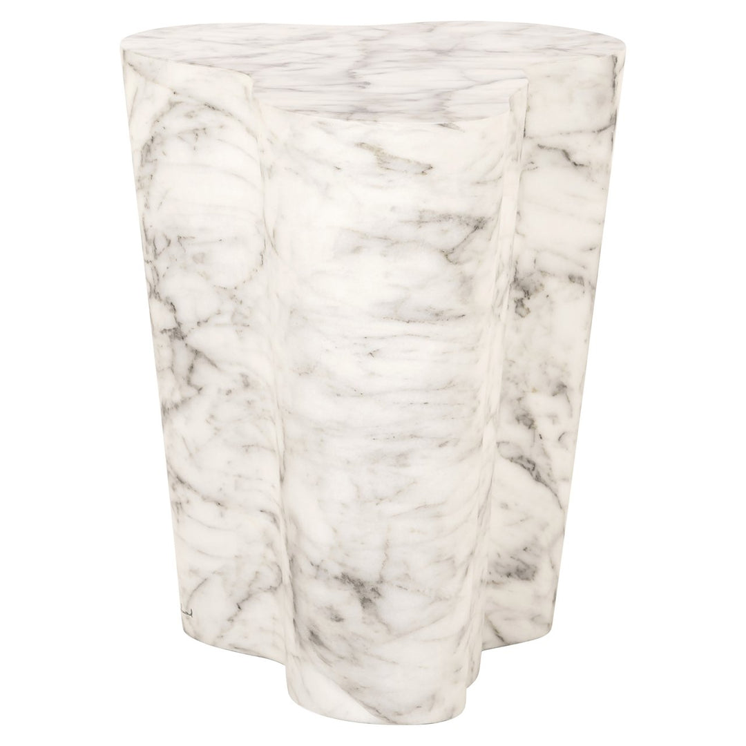 Outdoor side table Rockyard white marble look